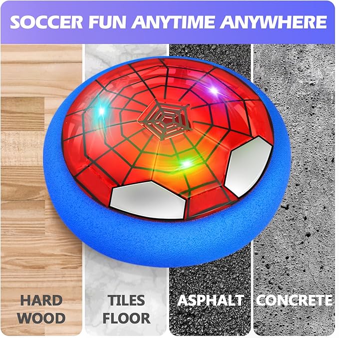 Hover Soccer Ball, Air Floating Soccer with LED Lights & Foam Bumper, Indoor Soccer Toys for Kids Ages 5-12, Ideal Easter Birthday for 4 5 6 7 8 9 10 11 12 Year Old Boys Girls