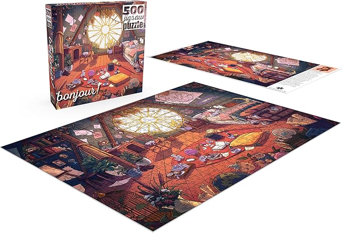 Buffalo Games - Bonjour - Brittnie Ortega - Messy Room - 500 Piece Jigsaw Puzzle for Adults - Challenging Puzzle Perfect for Game Nights - Finished Size is 21.25 x 15.00