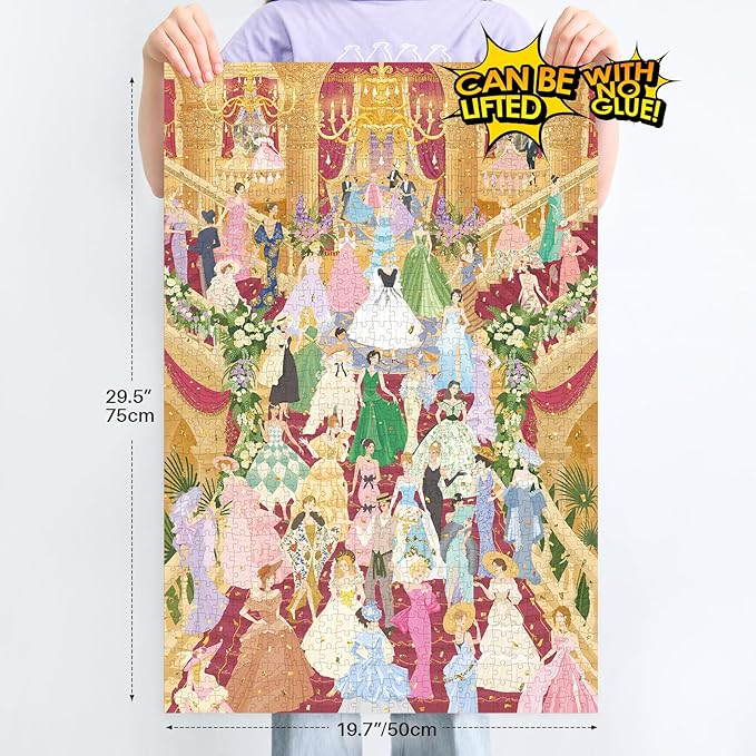 MOMIBOOK 1000 Piece Puzzle for Adults Jigsaw Puzzles of Party Waltz, Gilding Dancing Together Painting Image Challenging Hard Impossible Puzzle Unique Party Christmas Birthday Gifts