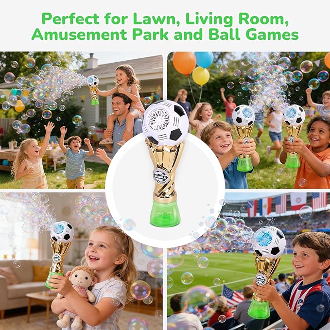 Football-Shaped Bubble Machine, Perfect for Children to Play with Complete with Bubble Solution – The Ideal Toy Bubble Machine for Kids