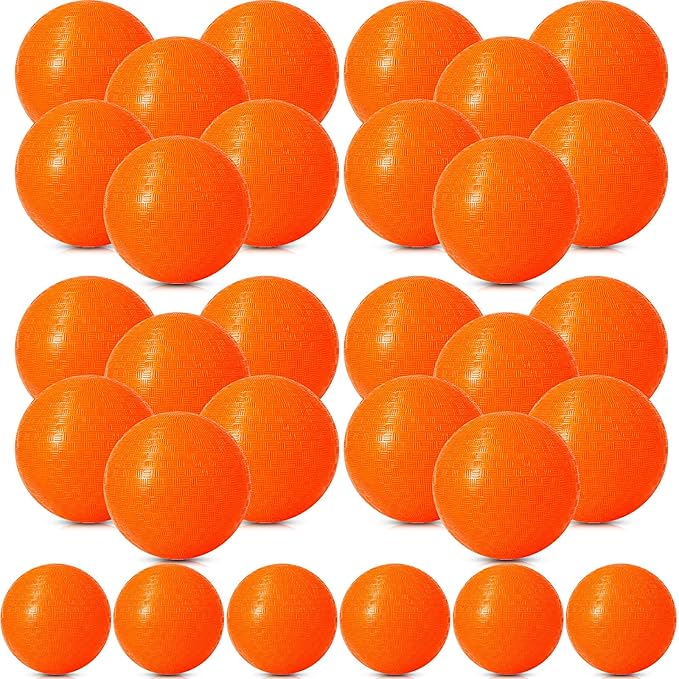 Macarrie 30 Pcs Playground Balls 6 Inches Dodgeball Kick Balls for Kids Adults Colorful Inflatable Balls Handballs Soccer Basketball Handball Games Camps Schools Outdoors