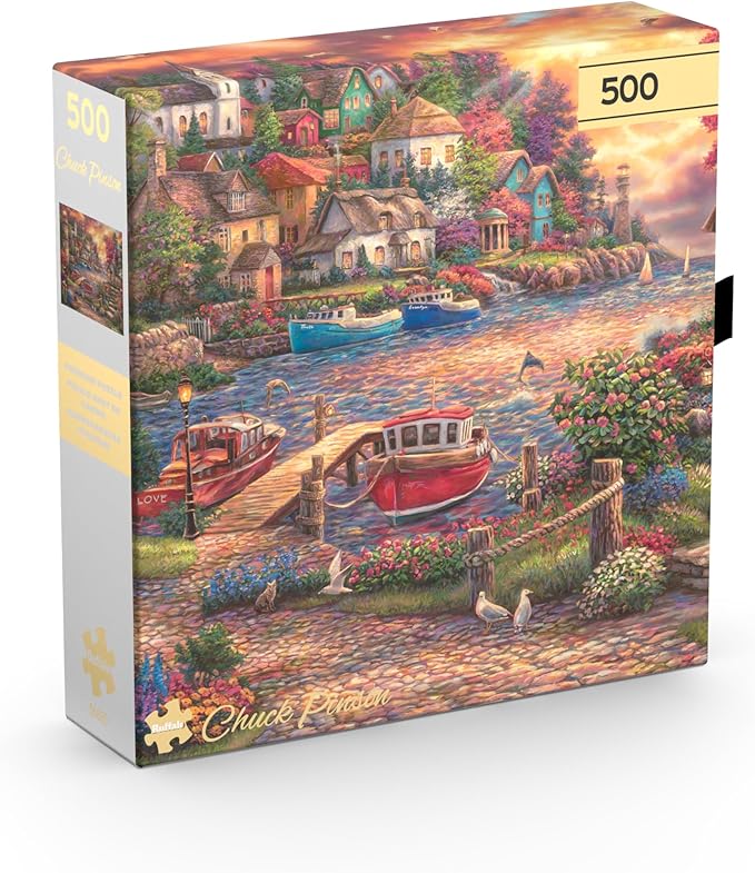 Buffalo Games – Chuck Pinson - This Side of The Sea - 500 Piece Jigsaw Puzzle - Premium Gold Collection - Giftable Autumn Puzzles for Adults – Precision-Cut Pieces, Fall Artwork, Relaxing Fun