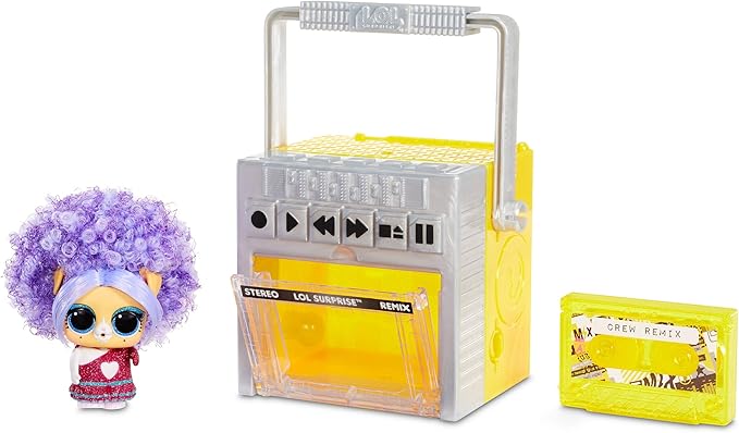 L.O.L. Surprise! LOL Surprise Remix Pets 9 Surprises, Real Hair Includes Music Cassette Tape with Surprise Song Lyrics, Accessories, Dolls