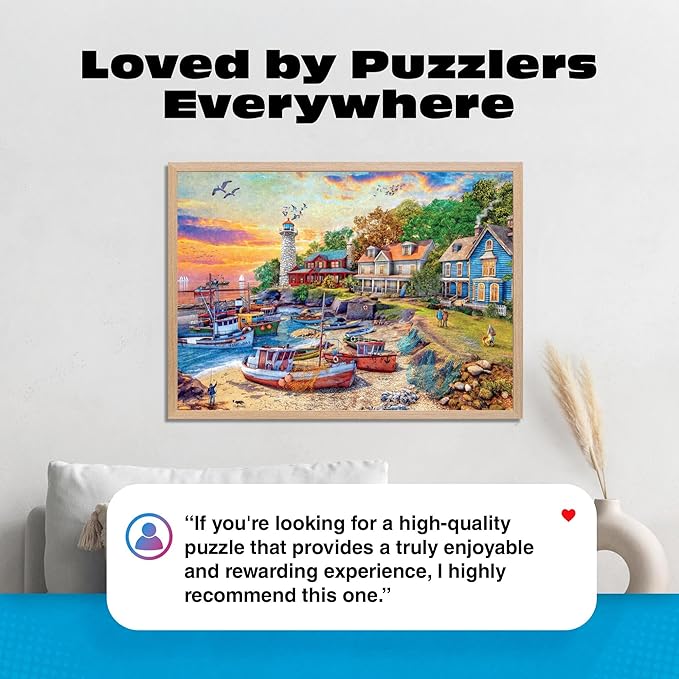 Buffalo Games - American Harbor Town by Dominic Davison 2000 Piece Jigsaw Puzzle for Adults - Challenging Puzzle Perfect for Game Nights - Finished Size is 38.5 x 26.5 – Precision-Cut Pieces