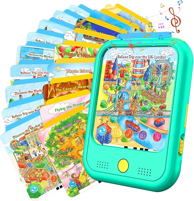 Kids Learning Tablet Bilingual, Educational Learning Toys for Toddlers 3-5 Year Olds, with 2000+ Words and Games, Autism Sensory and Speech Therapy Toys, 3 4 5 6 Year Old Boy Girl Birthday Gift(Green)