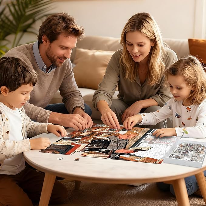 1000 Piece Puzzle for Adults Winter Bookstore Jigsaw Puzzles Nature Landscape Puzzles Family Wall Decor Impossible Puzzle Fun Gift for Women Men (27.56x19.7 Inch)