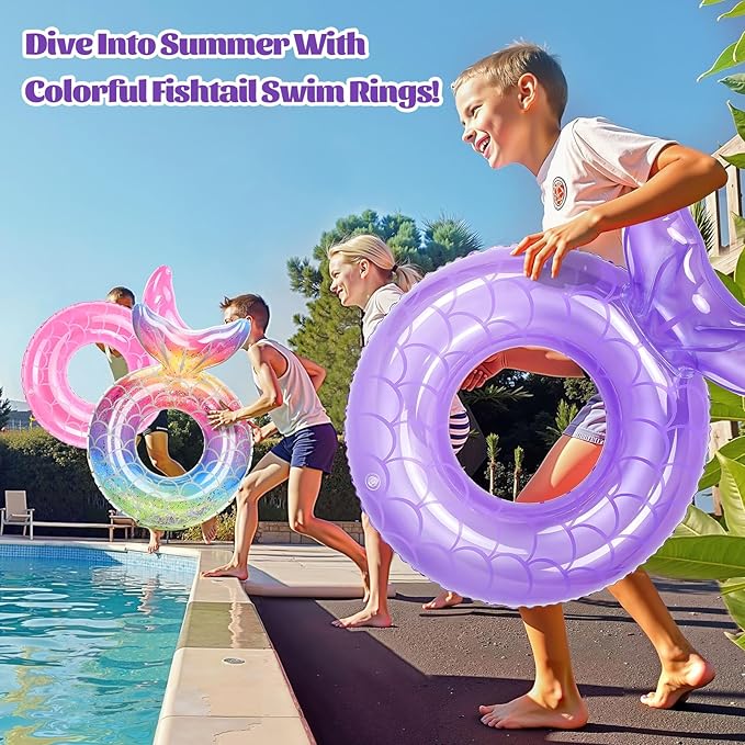 MoKo Inflatable Swimming Ring, Cute Pool Float Tube Decorations Swim Tubes Outdoor Pool Beach Water Floats Party Supplies Floaties