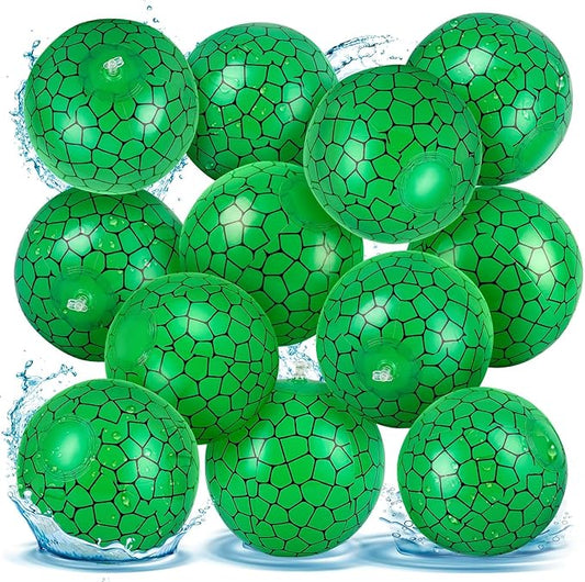12 Pack Turtles Themed Beach Balls - 6 Inches Inflatable Floating Balls for Birthday Party Decorations, Summer Pool and Beach Game, and Bulk Birthday Party Favors