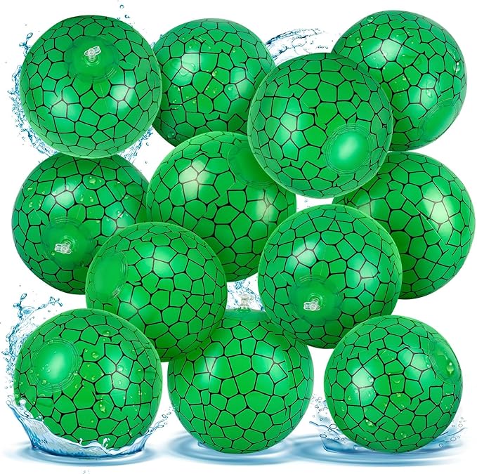 24 Pack Turtles Themed Beach Balls - 6 Inches Inflatable Floating Balls for Birthday Party Decorations, Summer Pool and Beach Game, and Bulk Birthday Party Favors