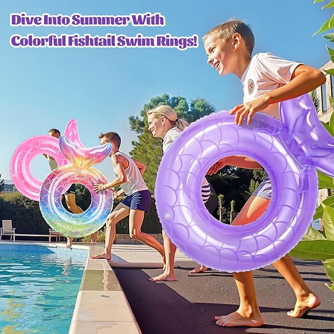 MoKo Inflatable Swimming Ring, Cute Pool Float Tube Decorations Swim Tubes Outdoor Pool Beach Water Floats Party Supplies Floaties
