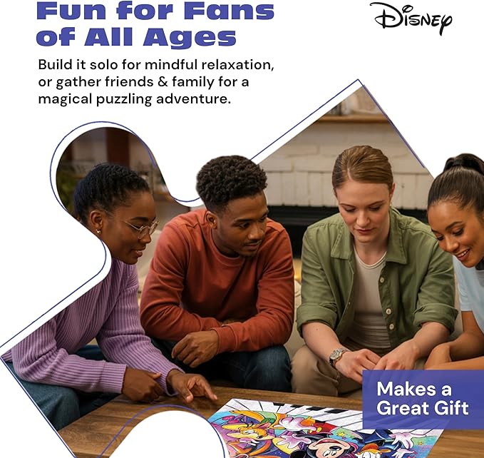 Buffalo Games Silver Select Mickey’s Music Jigsaw Puzzle, 500 Piece Puzzle for Adults, Mickey Mouse Disney Art, Premium Giftable Box
