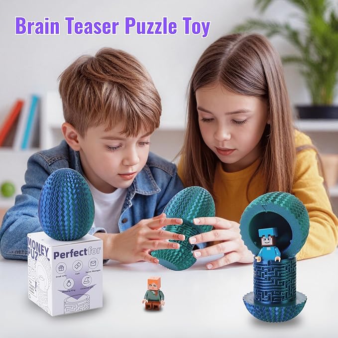 Maze Egg Money Puzzle Gift Box: Available in 4 Unique Internal Designs - Secret Cash Holder & Surprise Gift Container for Easter, Birthday, Wedding - Fun Brain Teaser Toy for Kids & Adults