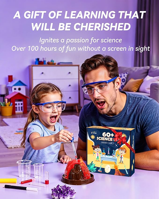 Melican 60+ Science Experiment Kit for Kids Ages 8+, STEM Educational Science Gifts for Kids, First Science Kit for Boys Girl Birthday