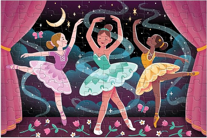 Mudpuppy Moonlight Ballet – 100 Piece Glow in The Dark Jigsaw Puzzle with a Stage Performance Scene of Dancers and Hidden Forest Details in The Dark