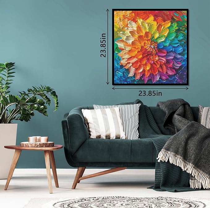 Rainbow Flower 1000 Pieces Puzzle for Adults, Colorful Dahlia Flower Plant Jigsaw Puzzles, Challenging Floral Art Nature Puzzle as Floral Decor
