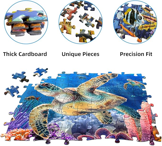 500 Piece Puzzles for Adults, Underwater World Jigsaw Puzzles 500 Pieces Ocean Scene Challenging Puzzle