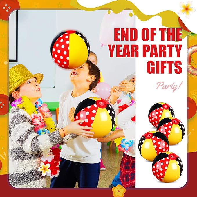 Leyndo 12 Pack Inflatable Beach Balls for Kid Party Favors for Birthday Summer Pool Novelty Water Beachball Game Toys for Boy Girl Gifts Class Party Decor (7.87")