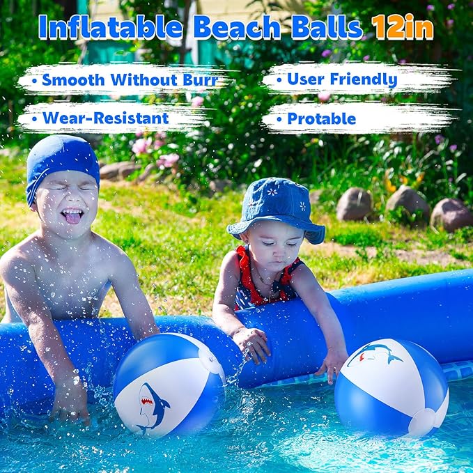 12 Inch Inflatable Beach Balls for Kids Birthday Party Favor Decorations Pool Toy PVC Beach Ball