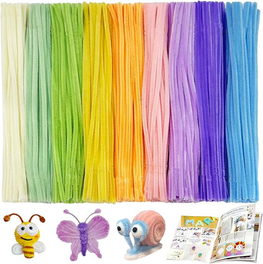 URADIART Pipe Cleaners 450 pcs Assorted Colors Chenille Stems, Pipe Cleaners Crafts, Bulk Pipe Cleaners Craft Supplies for DIY Art Creative School Crafts Decorations (6mm x12 inch) (Macaron)