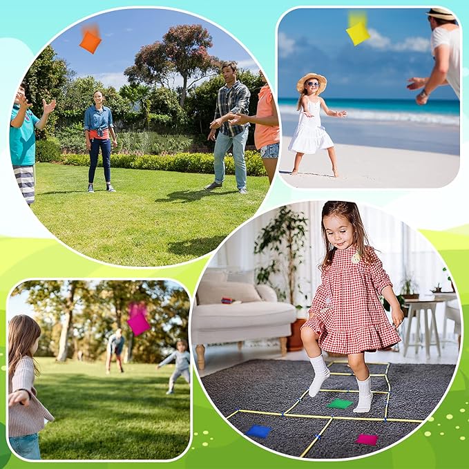 48 Pcs Bean Bags,Nylon Cornhole Bean Bags,Colorful Bean Bags for Tossing,Mini Bean Bags for Kids Outdoor Hand Toss Games Carnival Toy Bean Bag Toss Game(2.5” x 2.5”)