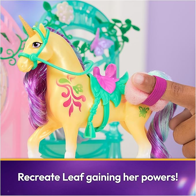 Unicorn Academy, Ava Doll & Color-Change Leaf Stall Playset with 15 Accessories, Dolls & Unicorn Toys for Girls Ages 4 and up