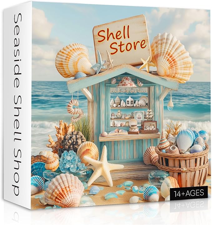 Seashells Puzzles for Adults 1000 Pieces, Beach Starfish Art Jigsaw Puzzles, Challenging Ocean Puzzle as Home Wall Art