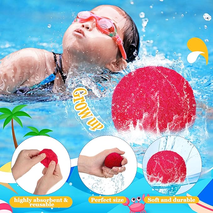 Reusable Water Balls, Reusable Water Balloons for Outdoor Games, Balls for Adults Summer Beach Ball for Pool and Backyard Fun