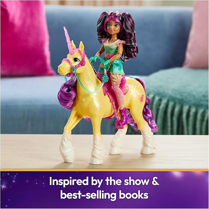 Unicorn Academy, Power of Friendship Leaf with Translucent Saddle & Bridle, 11”, Dolls & Unicorn Toys for Girls Ages 4 and up