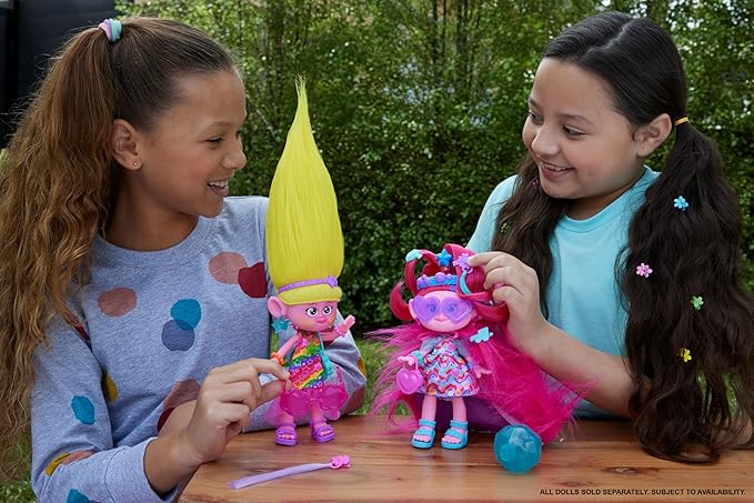 Mattel DreamWorks Trolls Band Together Fashion Doll & 10+ Accessories, Hairsational Reveals Viva with Transforming Hair Piece