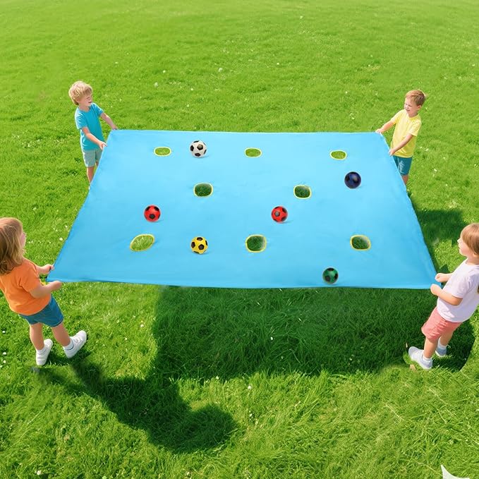 Field Day Games, Team Building Games, Teamwork Group Games for Party Outdoor, with 6 Pieces Soft Balls