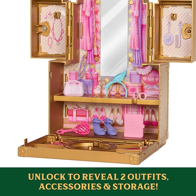 Mattel Universal Pictures’ Wicked Glinda’s Glamorous Closet with 2 Unique Looks, Surprises & 13 Accessories, Inspired by the Movie