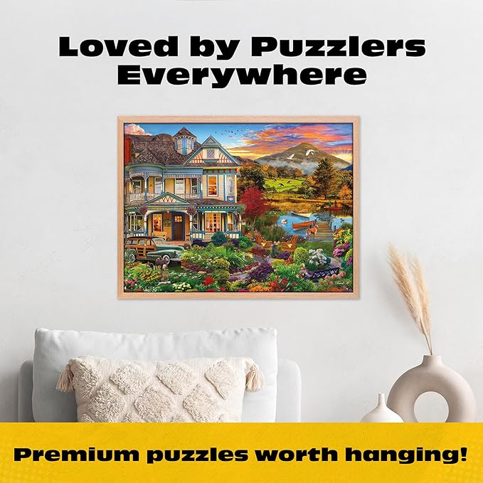 Buffalo Games – Garden Country Home - 1000 Piece Jigsaw Puzzle - Premium Gold Collection Giftable Puzzle for Adults – Precision-Cut Pieces, Beautiful Artwork
