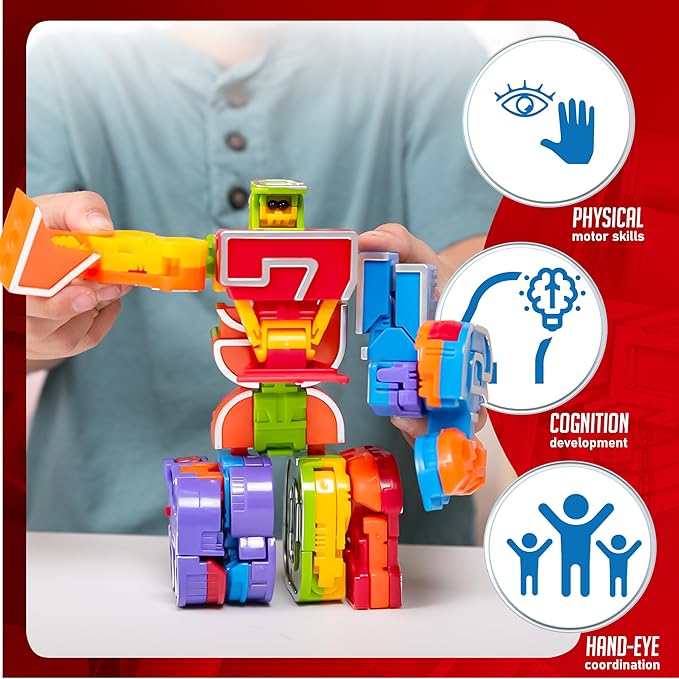 JOYIN 10 Pcs Number Robots Educational Toys, Number Robots, Action Figure Learning Toys, Birthday Gifts for Kids Boys Girls 3 4 5 6 Years Old