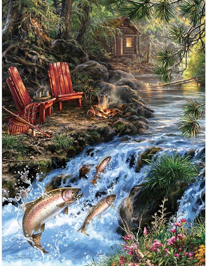 Springbok's 500 Piece Jigsaw Puzzle The Fishing Hole - Made in USA