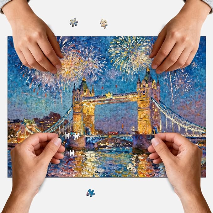 Puzzles for Adults 1000 Pieces Jigsaw Puzzles Impossible Puzzle with Letters on Back City Scene Landscape Puzzle Funny Gift Family Decoration Puzzles for Adults (27.56x19.7 Inch)