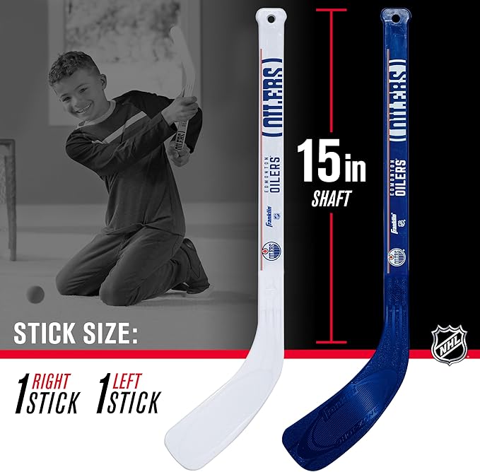 Franklin Sports NHL Mini Hockey Set - Kids Indoor Knee Hockey Goal, Ball, + 2 Stick Combo - Youth Team Indoor Toy Set - Official - Ages 3+