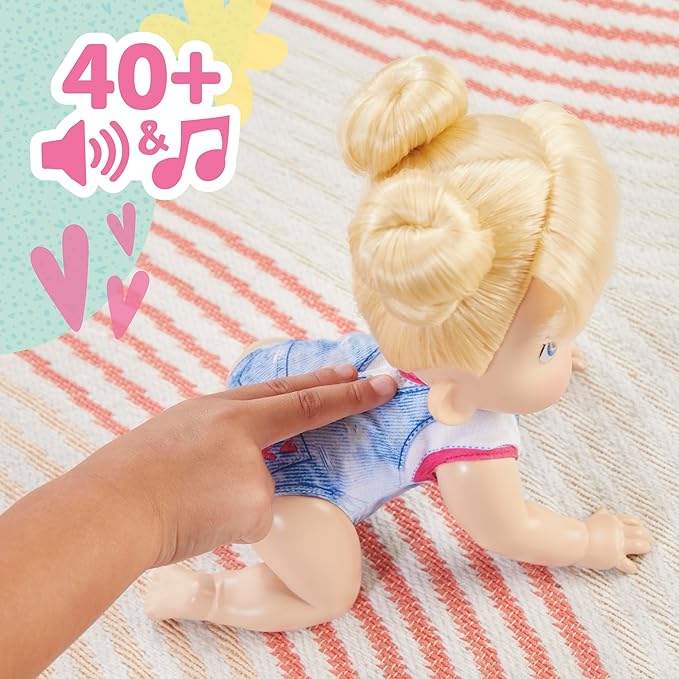 Baby Alive Crawl 'n Play Harper Hugs Electronic Crawling Baby Doll Set, Blonde Hair, Kids Toys for Girls & Boys 3 Years & Up, 10.75 Inches