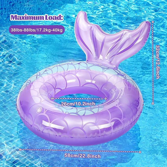 MoKo Inflatable Swimming Ring, Cute Pool Float Tube Decorations Swim Tubes Outdoor Pool Beach Water Floats Party Supplies Floaties