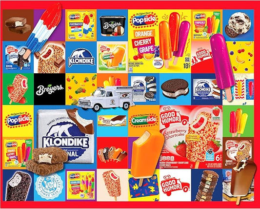 White Mountain 1000 Piece Jigsaw Puzzle Vintage Food Collage Puzzles with Large Pieces, Gift for Adults and Family 24"x30" - Favorite Ice Creams