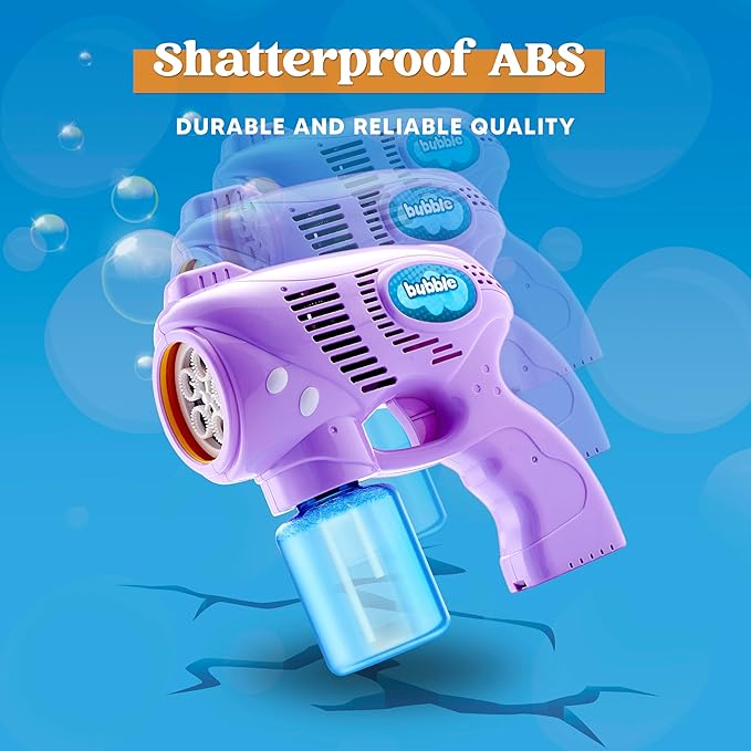 JOYIN 2 Bubble Guns with 2 Bottles Refill Solution, Bubble Machine Gun for Kids, Toddlers, Party Favors, Summer, Outdoors Activity, Wedding, Easter, Birthday Gift