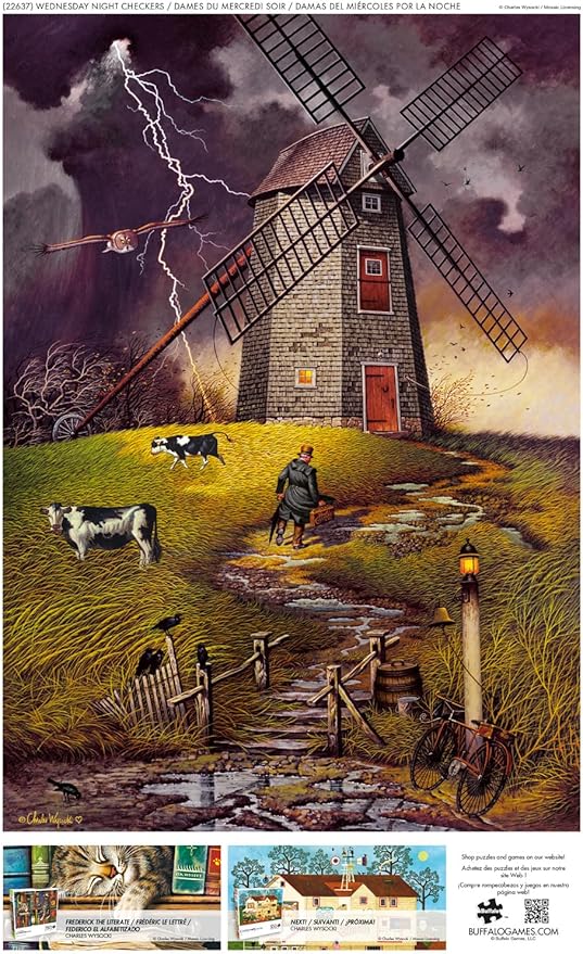Buffalo Games – 300 Charles Wysocki: Wednesday Night Checkers Oversized Piece Jigsaw Puzzle Larger Shapes - Great for Adults, Seniors, Family, Kids, Easy to Grip