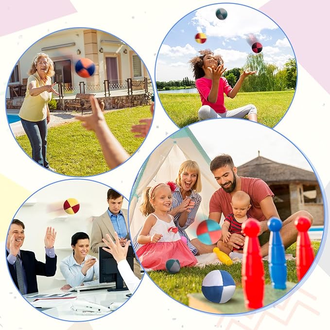 Liliful 24 Pcs 2.56 Inch Footbag Bulk Small Hacky Ball Multicolored Foot Indoor Toy for Kids Adults Teens Beginners Gifts Juggling Playing Games Party Favors