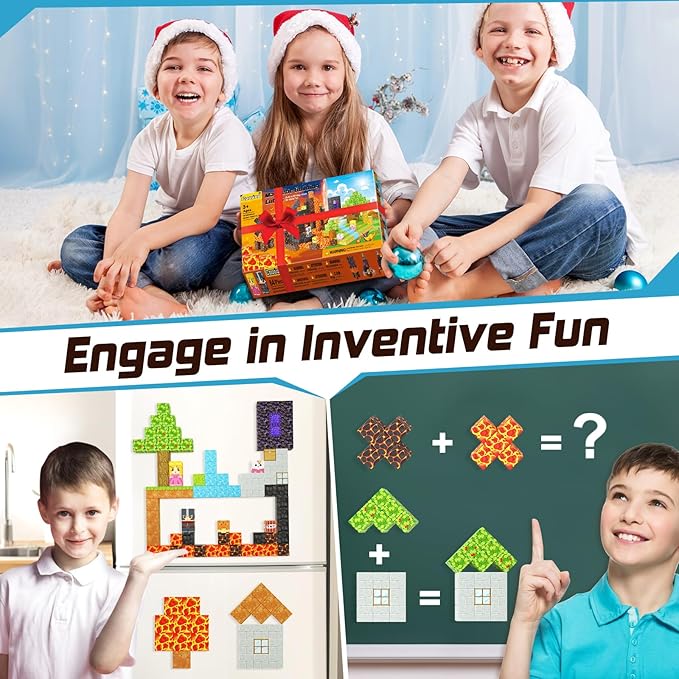 Coodoo Magnetic Blocks - Build Mine Magnet World Magic Portal Forest Edition, Magnet Building Blocks Kids Toys for Ages 5-7 Toddler Toys Creative Sensory for 3+ Years Old Boys Girls Kids Games Gifts