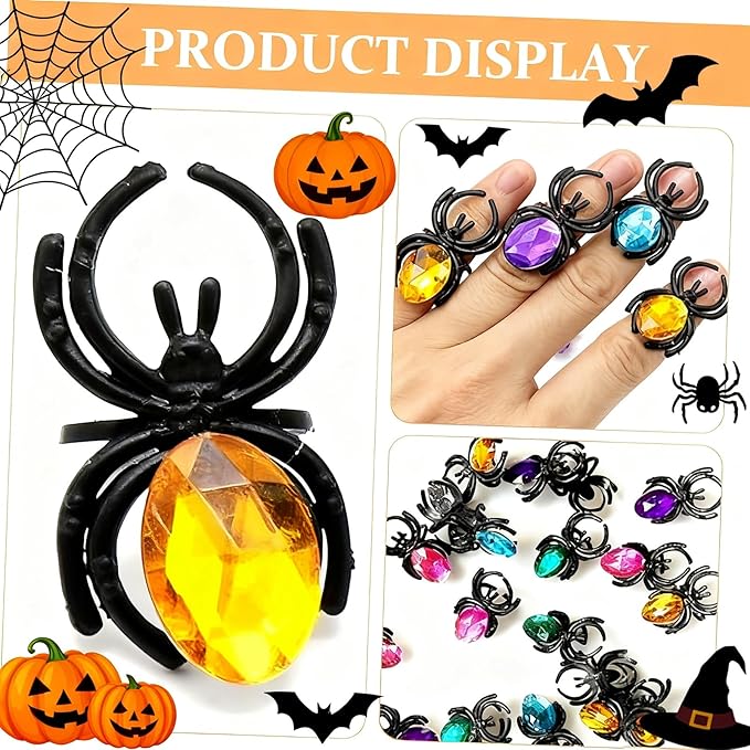 (42Pcs Halloween Spider Ring)