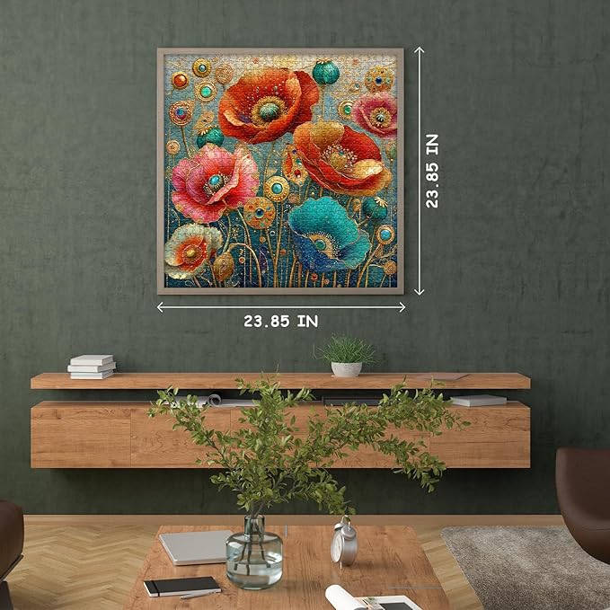 Flower Puzzles for Adults 1000 Piece, Garden Art Floral Puzzle Fantasy Wildflower, Impossible Hard Challenge Jigsaw Puzzle