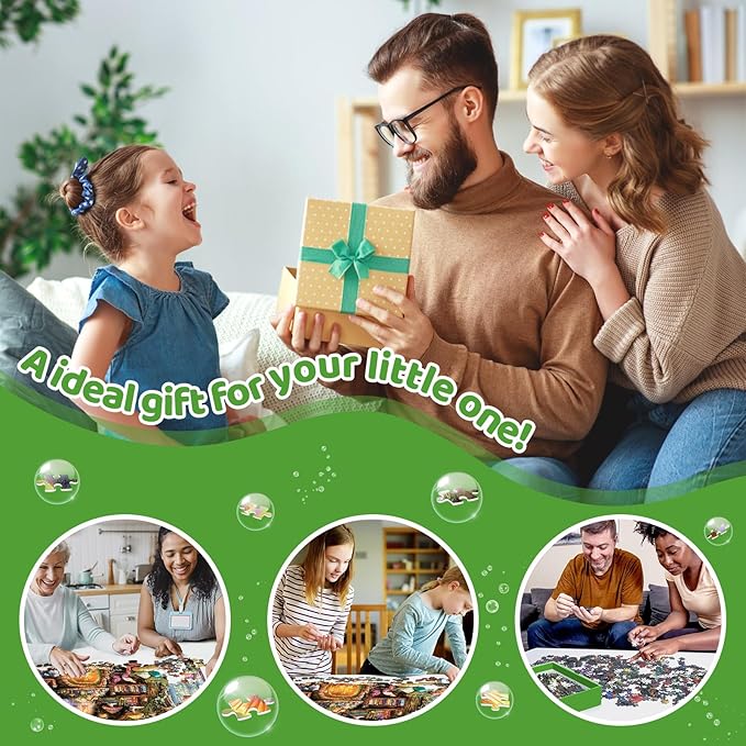 500 Piece Jigsaw Puzzle for Adults Clearance, Spring Fantasy Cats Mushrooms Jigsaw Puzzle, Animals Plant Puzzles for Adults 500 Pieces, Relaxing Puzzle for Home Decor