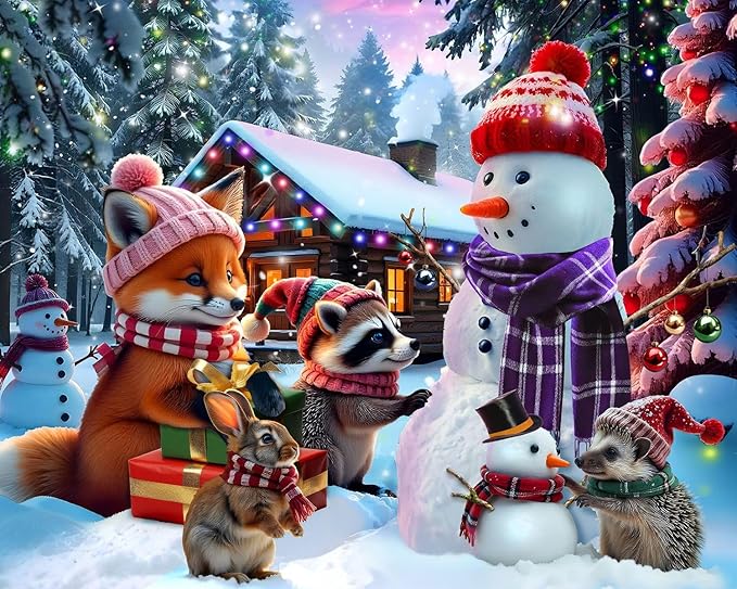 Springbok Christmas Critters 500 Piece Jigsaw Puzzle for Adults and Family - Unique Cut Pieces - Made in USA