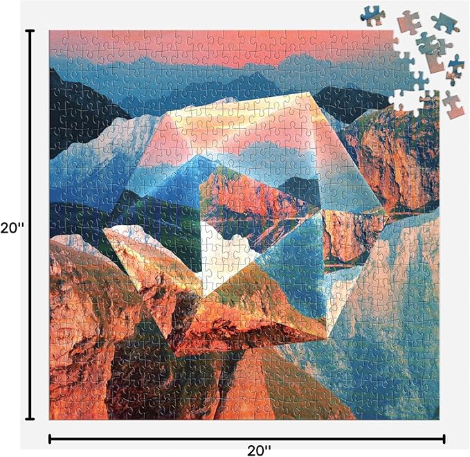 Galison Nature's Prism – 500 Piece Puzzle Featuring Prisms Superimposed Over Vibrant Canyon Filled Landscapes