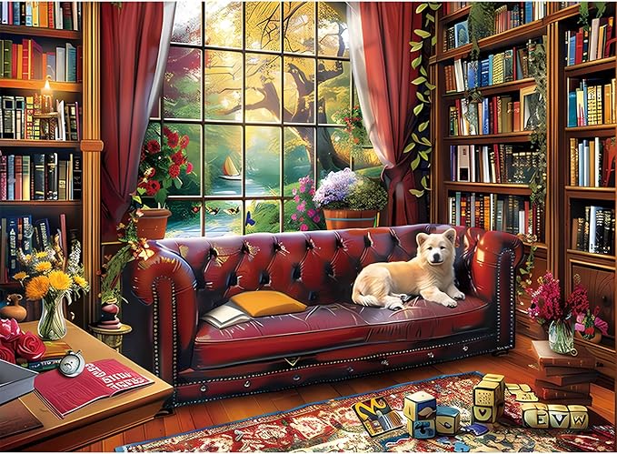 300 Pieces Puzzle for Adults - 300 Piece Children Puzzle - Dog Puzzles,Landscape Jigsaw Puzzles - Creative Play & Holiday Party Gifts-Fun and Challenging Family Game, 20.5x15 in