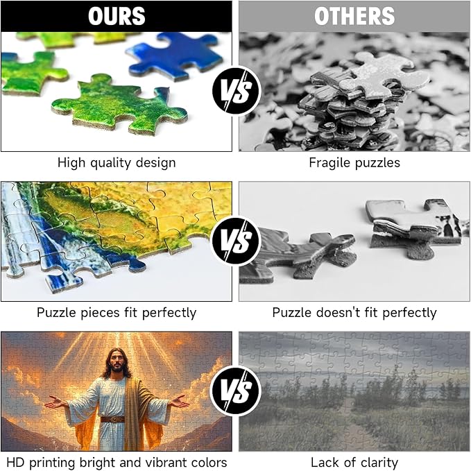 Jesus Christ Puzzles for Adults 1000 Pieces, Holy Spirit Dove Religious Christian Art Jigsaw Puzzle with Letters on Back, Inspirational Wall Decor & Family Game, Easter